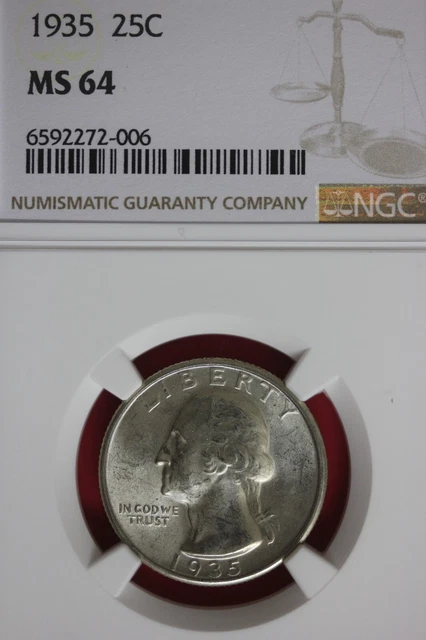 1935 P MS 64 George Washington Silver Quarter  NGC Certified Authentic OCE 730