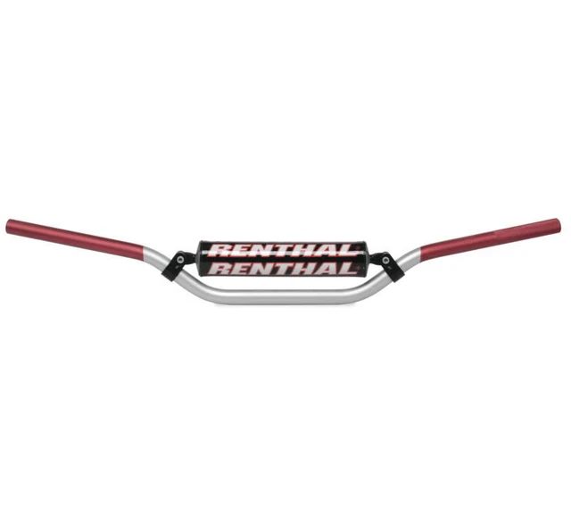 Renthal 7/8'' Handlebars Bend RC High, Silver/red 809-01-SR-01-187