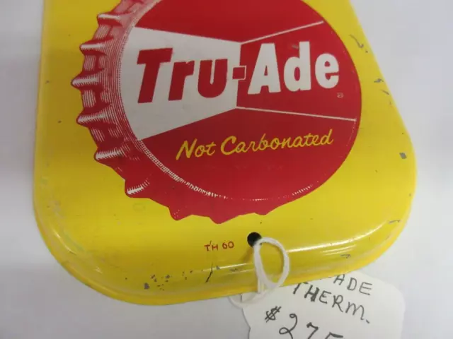 Vintage Advertising Tru-Ade Soda Tin  Store Wall  Thermometer   C-834 2