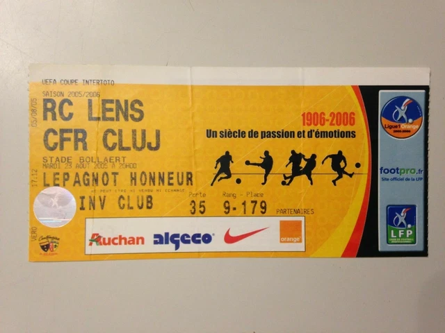 Ticket Match MSK ZILINA Vs FC METZ - UEFA Intertoto Cup 1999 - Original
