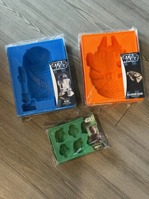 NEW SEALED Star Wars set of 3,Silicone Ice Tray Molds. Candy Chocolate Wax Melts