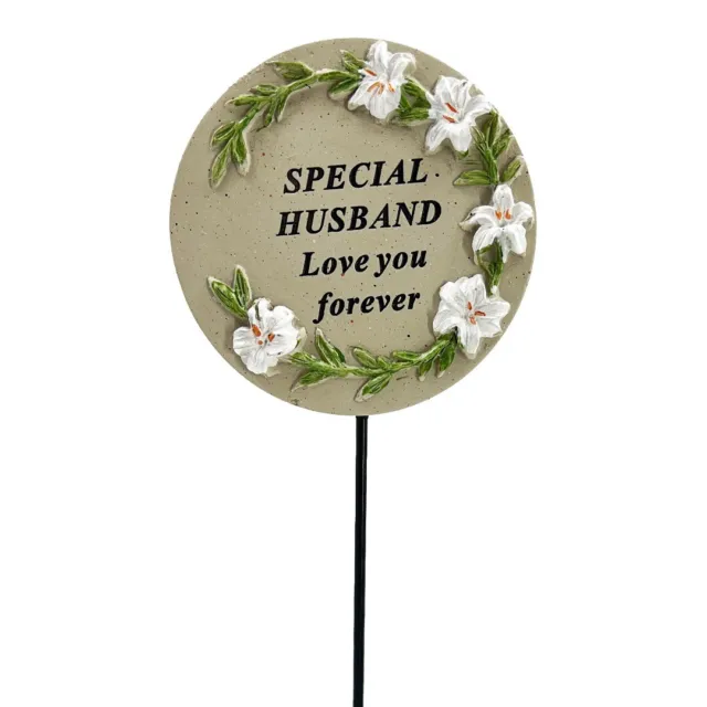 Special Husband Lily Flower Memorial Tribute Stick Graveside Grave Plaque Stake