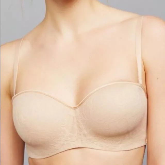 New Natori Private Luxuries Strapless Maternity And Nursing Bra Beige 34C