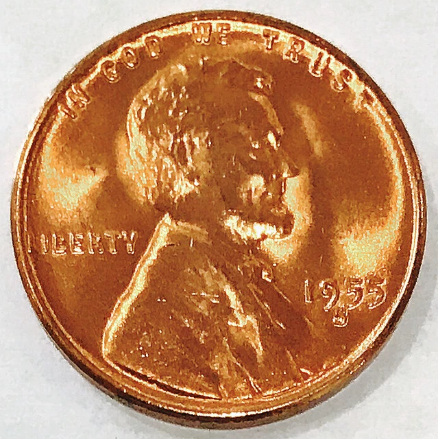 1955 S Lincoln Wheat Cent! Fire Engine Red! Rd++Superb Gembu+++Wow! Nr #M105_582