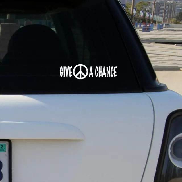 GIVE PEACE A CHANCE Vinyl Decal Window Bumper Sticker