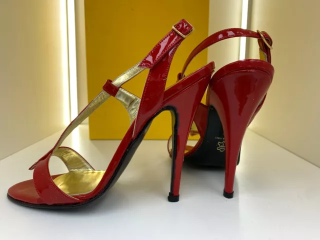 ERNEST 37 38 escarpins leather 13cm Sexy red  strap high heels