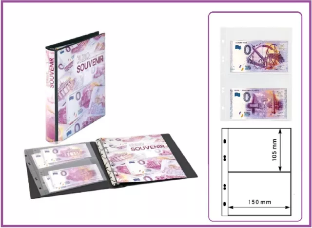 Souvenirs de billetes álbum de recortes Lindner 1138 Quilates 10 Fundas K02