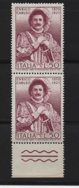 Repubblica Coppia Centenario Della Nascita Di Enrico Caruso Anno 1973 Mnh++