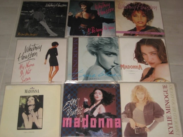 PICK X2 SINGLES 7” VINYL LP record kylie minogue janet madonna whitney PRE-LOVED
