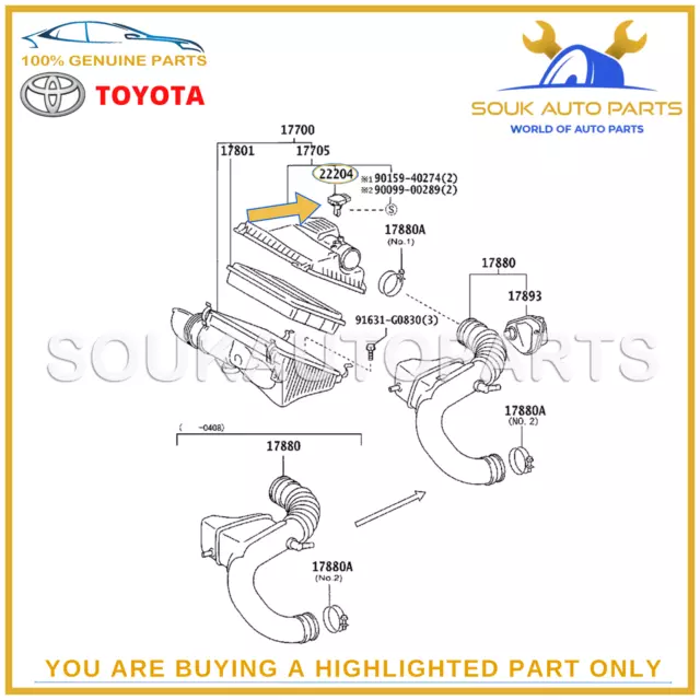 22204-75030 Genuine Toyota METER ASSY, INTAKE AIR FLOW 2220475030 OEM