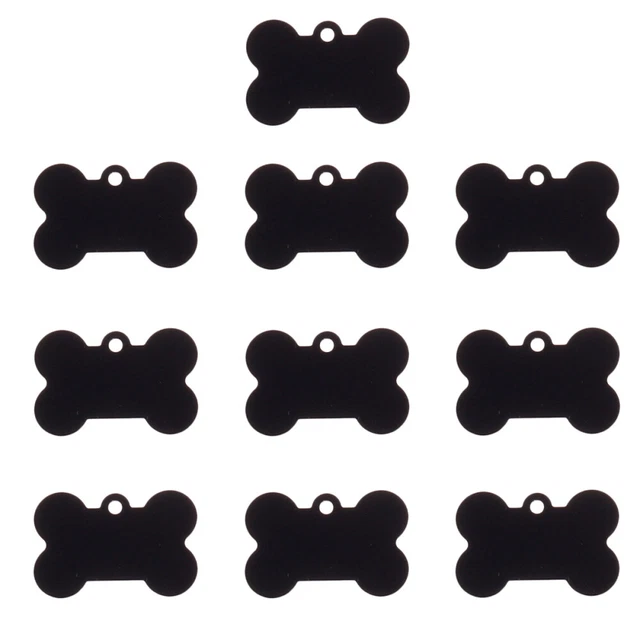 20 piezas etiquetas de identificación de mascotas en forma de hueso personalizar nombre práctico para perros lindo