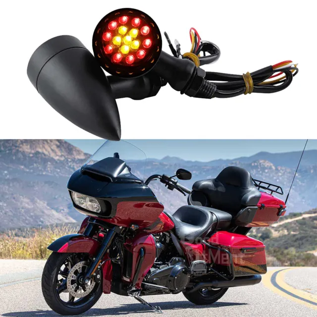 2PCS Motorcycle LED Turn Signal Light Blinker For Harley Kawasaki Triumph Yamaha