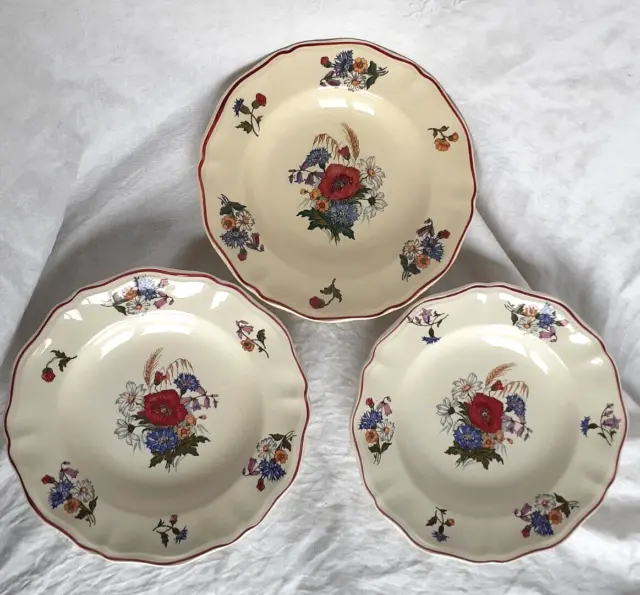 3 assiettes creuses anciennes Sarreguemines Agreste