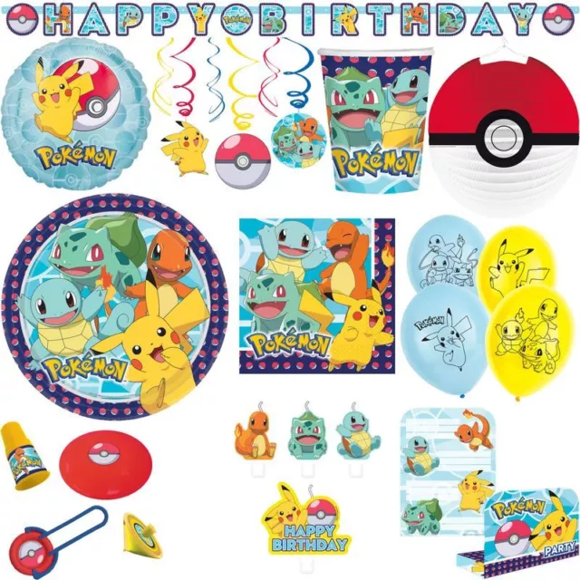 Pokemon Cumpleaños Niños Fiesta Set Decoración Pikachu Accesorio