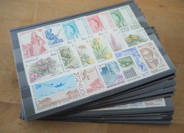1985 Monaco; 10 Jahrgänge ohne Blocks & MiNr. 1673/76, postfrisch/MNH, ME 722,-