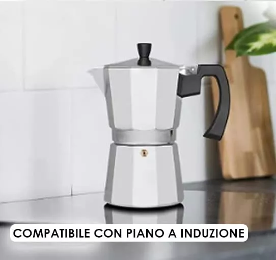 Caffettiera Induzione In Alluminio 12 Tazze <ul><li>Caldaia bimetallo: strato