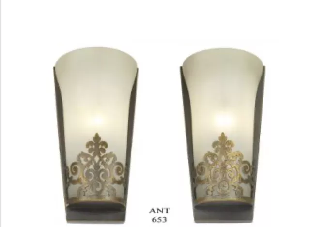 Vintage Pair of Half-Cylinder Frosted Glass Pocket Wall Sconces