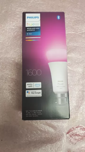 Philips Hue White & Colour Ambiance Single Smart Bulb LED [B22 Bayonet] RRP $110