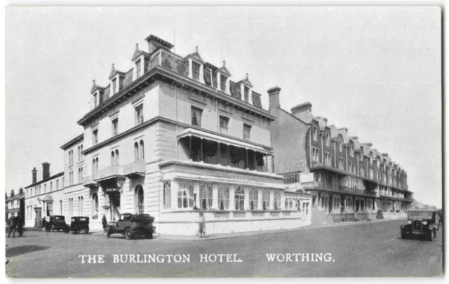 Worthing Burlington Hotel Sussex - Vintage Postcard R14