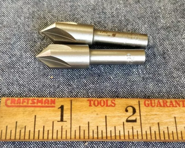 2 pieces -  3/8" X 82° Deg  Hss 5 🇺🇸 Cleveland TD 5 flute Countersink
