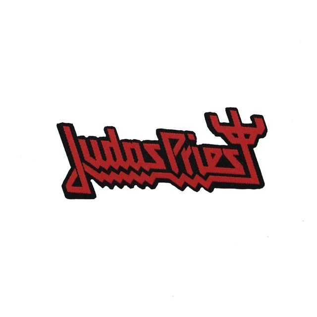 Chaqueta inglesa de metal pesado tejida cosida aplique con logotipo recortado de Judas Priest