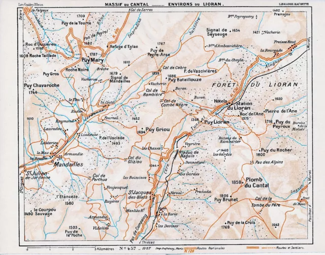 15 Le Lioran Lead du Cantal 1935 pt. origin cards. + guide (4 pcs) Puy Mary Griou