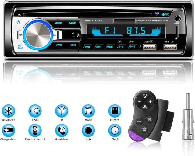 Autoradio Bluetooth USB, Lifelf Radio Voiture Récepteur Avec Lecteur MP3 WMA FM