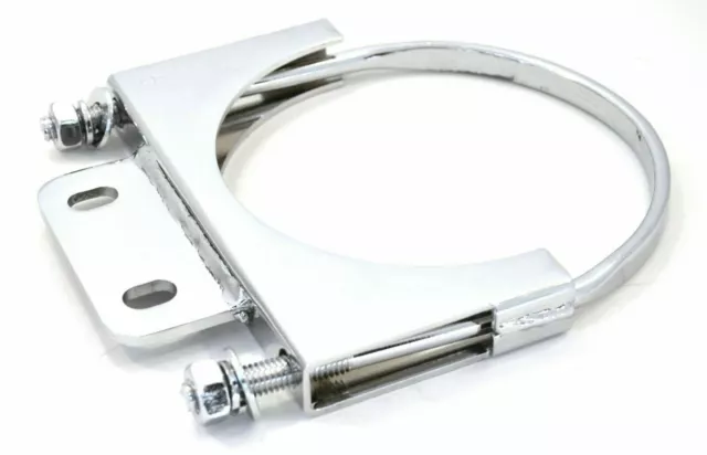 Exhaust Bracket 5" U-Bolt Style with Tab for Peterbilt Chrome UP#10286 Each