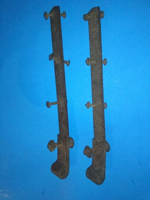 vintage Primitive Hand Forged Barn Door Strap Hinges Set of 2 hardware bolts