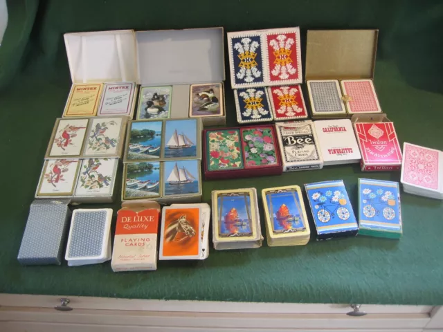 Collection 20 Full Packs of Vintage Playing Cards Decks - All Complete - Job Lot