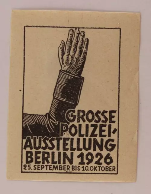 Great Police Forces Expo in Berlin 1926 German Poster Stamp Ad