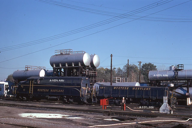 Orig slide WM Western  EMD BL2  81 Slug 138T VINTAGE Hagerstown MD 1970  BIN