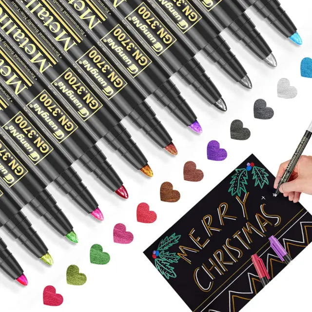 Metallic Marker Pens, 12 Farben Metallic Stifte Für Gästebuch Hochzeit/Geburtsta