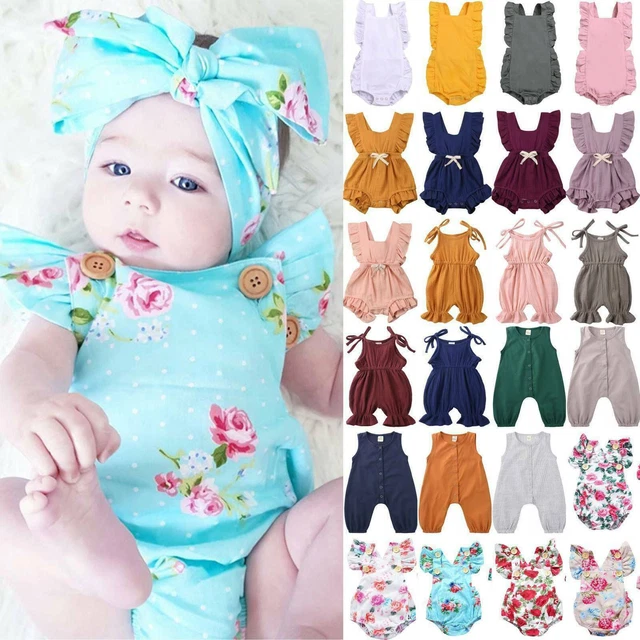 Tuta tuta romper neonato bambina casual babygrow tuta estiva
