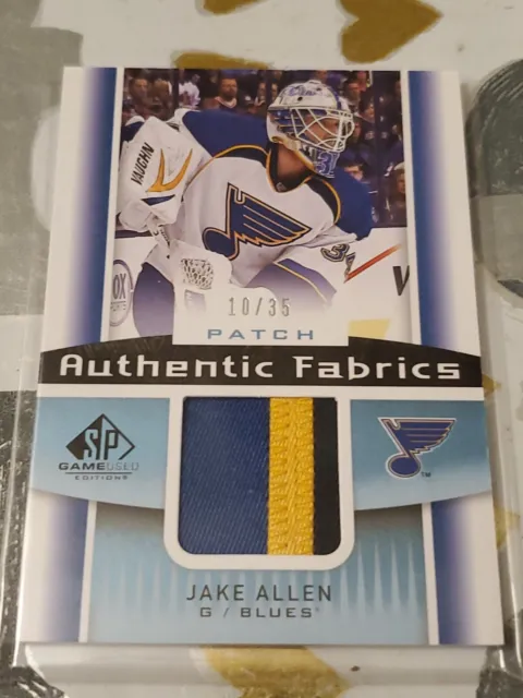 2013-14 SP Game Used Edition Authentic Fabrics /35 Jake Allen #AF-JA Patch