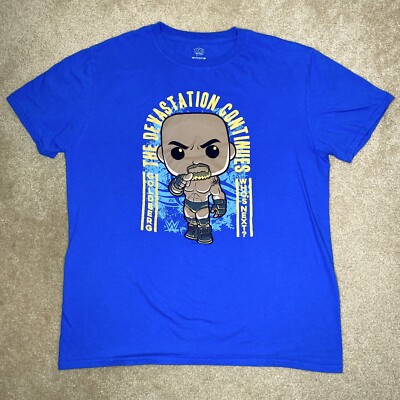Funko Pop Goldberg The Devastation Continues WWE T-Shirt Blue Size Mens Medium M