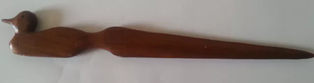 Vintage Hand Carved Wood Duck Letter Opener