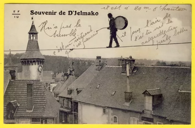 cpa 19 - MEYMAC TOUR OF THE CLOCK Souvenir of D'JELMAKO the INDIAN TIGHTROPE WALKER