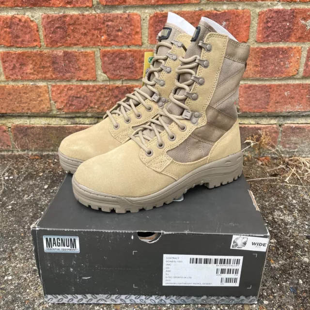 British Army Magnum Lightweight Patrol Boot, Desert Warm Weather Tan Suede Nylon