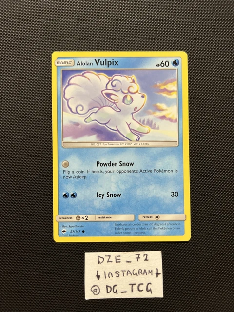 Pokemon Burning Shadows - Alolan Vulpix - 27/147 Non Holo Common - M/NM