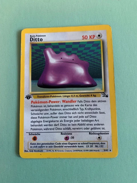 ditto holographic pokemon card value DITTO - 3/62 - Fossil Set - Holo - Pokemon Card - Exc / Near Mint variation to centering Ditto Holo - Detective Pikachu