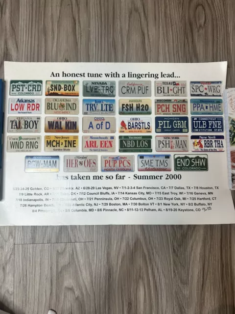 Vintage Adv Ink Blotter - shows 2000 license plates