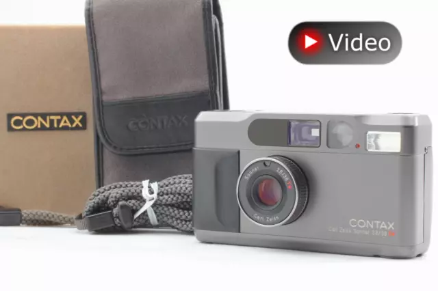 All Works! [Case in Near MINT] Contax T2 Titan Black 35mm Film Camera From JAPAN