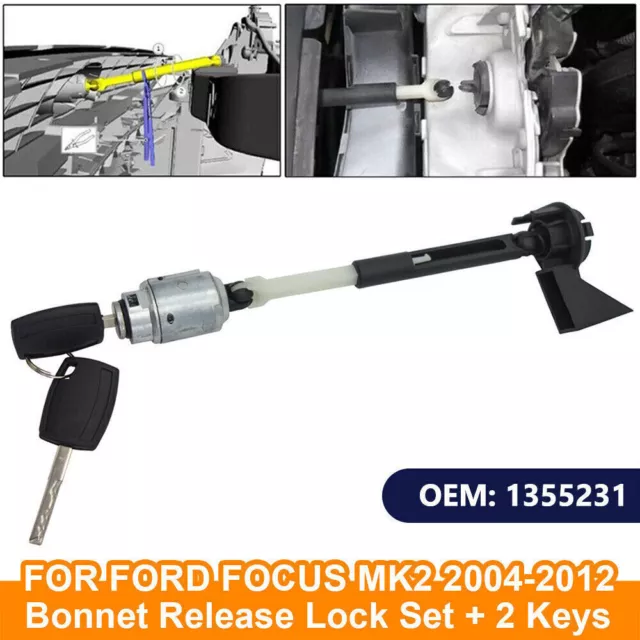 For Ford Focus MK2 2004-2012 1355231 Bonnet Release Lock Latch Catch Repair Set