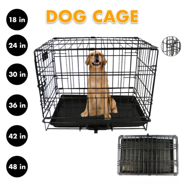 Dog Cage Puppy Training Crate Pet Carrier XSmall Medium Large XL XXL Metal Cages
