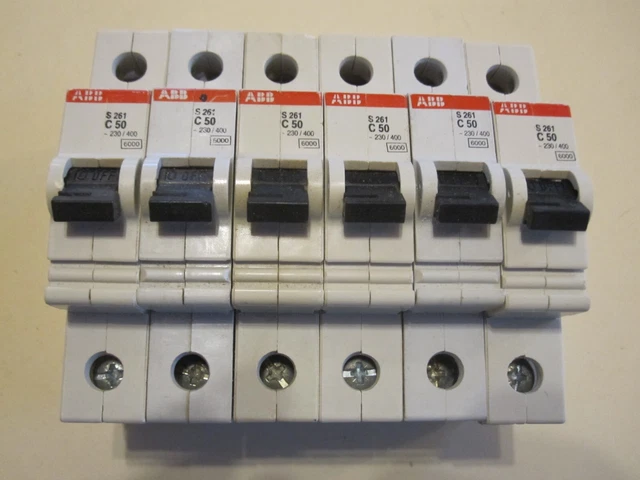 6 interruttori di protezione linea ABB C50 S261 fusibile automatico fusibile automatico