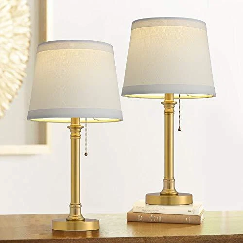 Oneach Modern Gold Brass Table Lamp Set of 2 for Bedroom Living Room 20'' Tra...