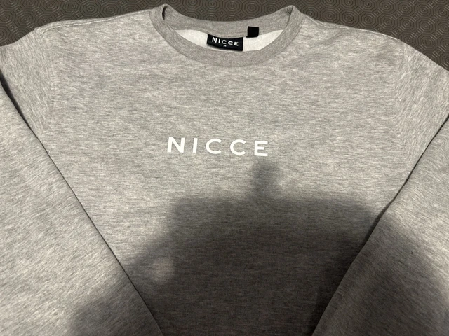 NICCE MENS ORIGINAL Logo Sweatshirt Jumper Top in Size Large Designer Grey Top 2.99 PicClick UK