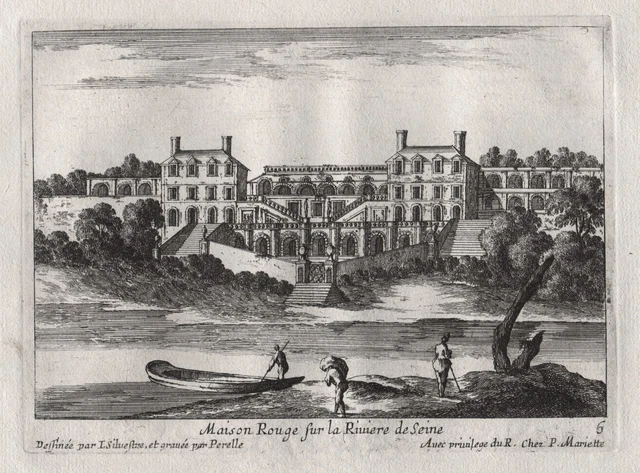 Chateau Rouge Sua Melun Corbeil Israele Silvestre Incisione Engraving