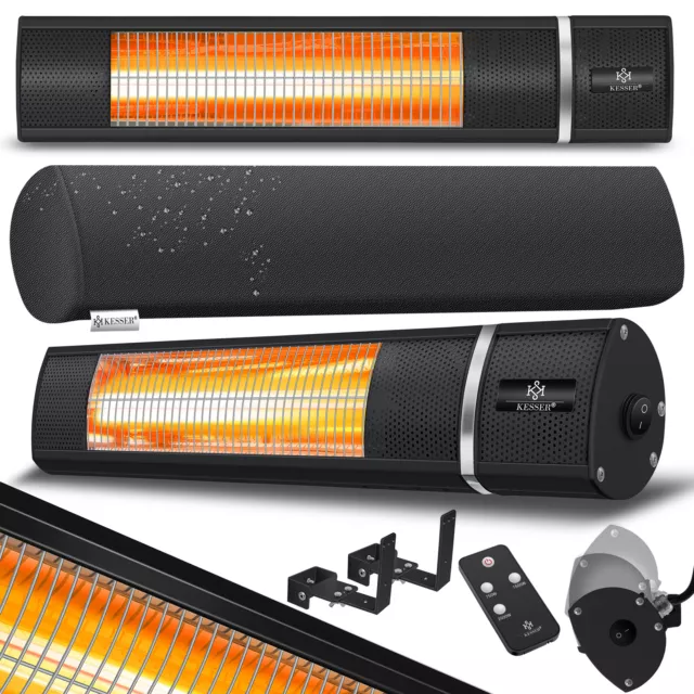 KESSER 2000W Heizstrahler Wandstrahler Infrarotstrahler Terrassenstrahler  Black